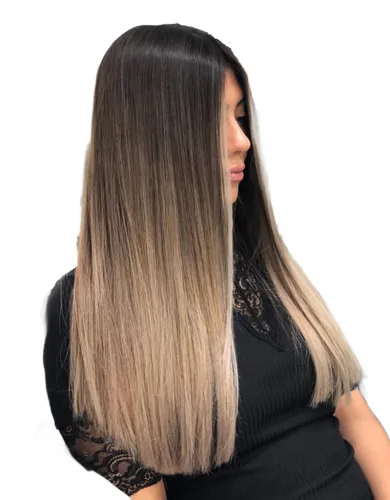 Vista 12 de Tressmatch 16 pulgadas (18 pulgadas) Remy extensiones de cabello humano clip en ombre apagado Negro/Medio/Castaña café Full Head Volumen Set 9