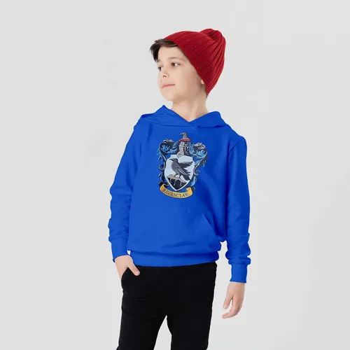 Vista 6 de Harry Potter Sudaderas con capucha Ravenclaw House Crest, Azul (Crest Blue)