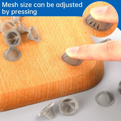 Vista 4 de 40 piezas de pantallas de tubo, filtros de pantalla de recipiente de acero inoxidable de 1/2 pulgada, diseño cónico, filtros metálicos de 0.5