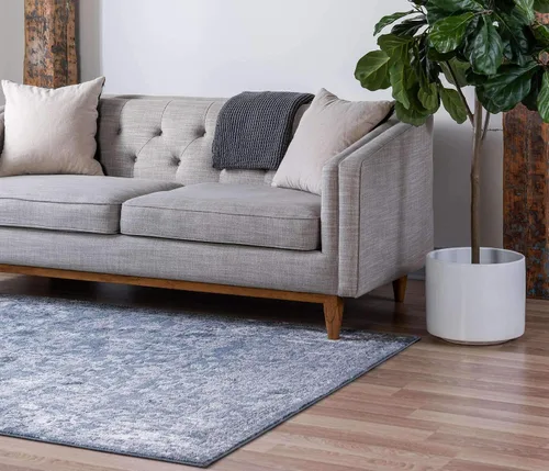 Vista 10 de Unique Loom Portland Collection - Alfombra de área Albany (2 pies 2 pulgadas x 3 pies 1 pulgada, rectangular, azul/gris)