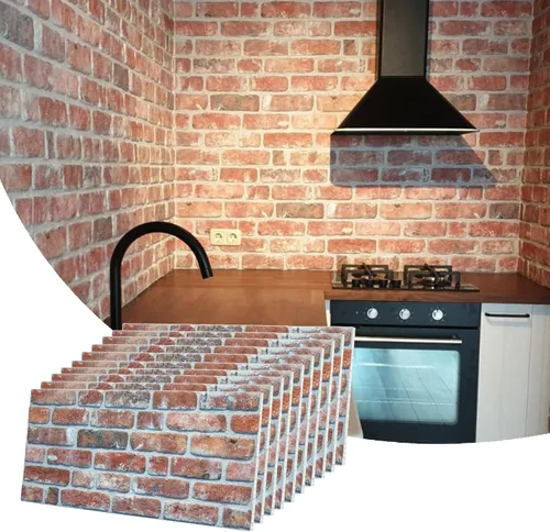 Vista 55 de Dundee Deco Paneles de pared 3D de ladrillo sintético, revestimiento, paneles de pared con aspecto de piedra gris, revestimiento de espuma