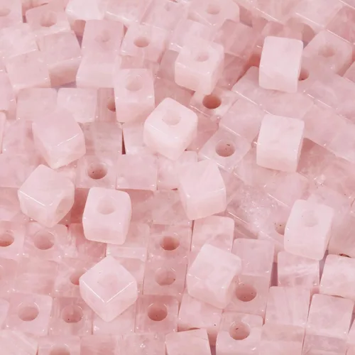 Vista 10 de TUMBEELLUWA Cuentas de piedra para la fabricación de joyas, cuentas sueltas de cristal curativo con agujero grande y forma cuadrada, paquete de 15