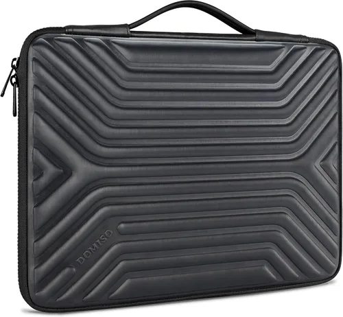 Vista 7 de DOMISO Funda para laptop de 14 pulgadas resistente a golpes e impermeable con asa, ligera, suave, EVA, estuche para tablet para laptops de Azul