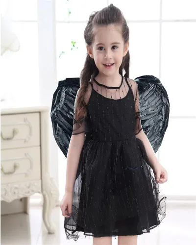 Vista 2 de Alas de ángel, alas de ángel para adultos, disfraz de ángel, disfraz de ángel para niños, ala de plumas, Halloween, carnaval, fiesta, disfraz
