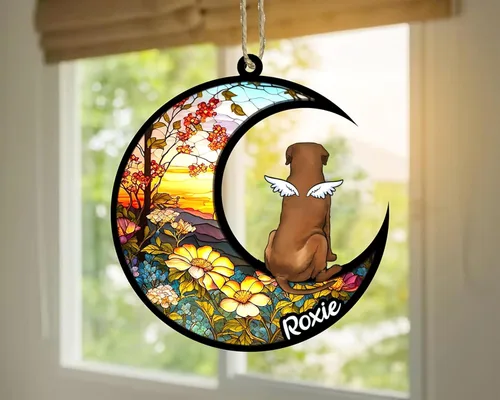Vista 55 de LOVELYPOD Adorno de Navidad personalizado para perro Basset Hound (marrón) Basset Hound (marrón) adorno para atrapasoles de perro, razas de perros