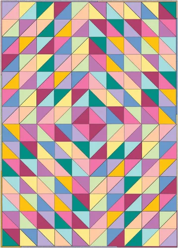 Vista 8 de Kit de costura triangular para principiantes El kit contiene 12 cuartos gruesos de tela 100% algodón, hace una colcha de 40.5 x 56.5 pulgadas