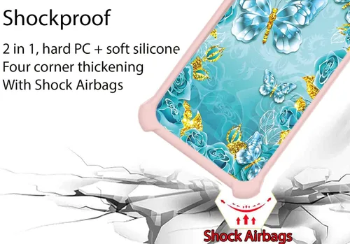 Vista 34 de jioeuinly Funda compatible con Oukitel P1 Pro con protector de pantalla de vidrio templado, policarbonato duro + silicona suave, soporte de anillo