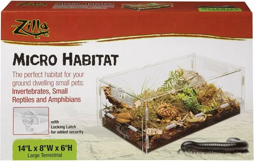 Vista 14 de Zilla Micro Hábitat Terrario, Arrbóreo, con Pestillo de Bloqueo, para Isópodos, Arañas, Insectos, Pequeño
