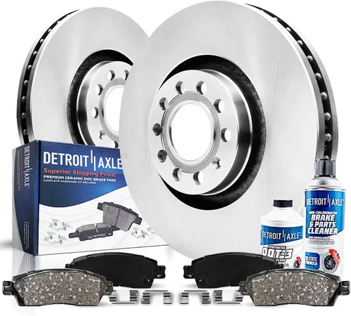 Vista 10 de Detroit Axle - Kit de freno delantero de 6 piezas para Volkswagen Jetta Golf Eos Audi A3 Quattro, Rotores de freno de disco, Pastillas de freno
