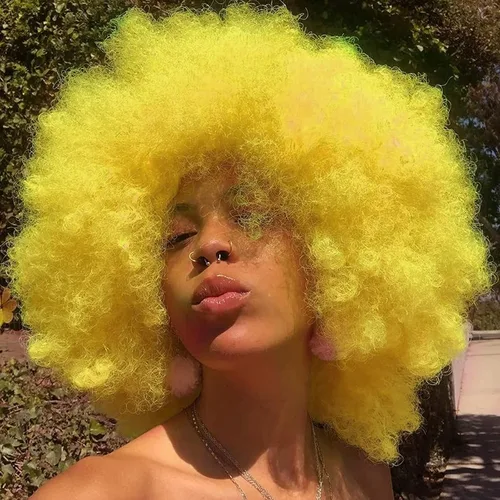 Vista 15 de G&T Wig Pelucas rizadas afro de los años 70 para mujeres negras, sin pegamento y suaves pelucas afro negras grandes, con volumen y suaves de aspecto