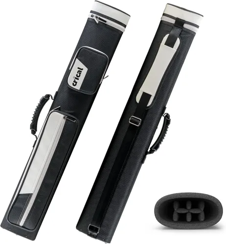 Vista 11 de CRICAL Pool Cue Case 2x4 Hard Pool Stick Case Holds 2 Butts and 4 Shafts for Adults Billiard Cue Case with Soft Shoulder Straps Negro