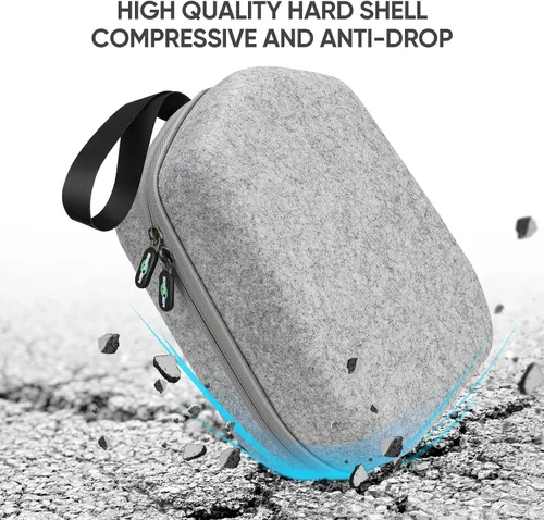 Vista 6 de Funda de transporte rígida compatible con Oculus Quest 2 BasicElite Version VR Headset Gaming y controles táctiles, Accesorios, adecuado para viajes