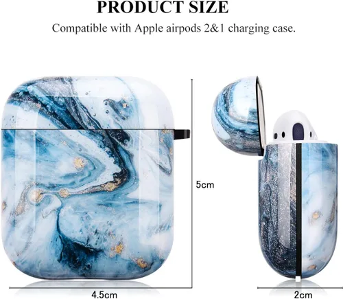 Vista 7 de Funda protectora rígida para Airpods con llavero, compatible con AirPods 21, para niñas, niños o adultos, duradera y a prueba de golpes