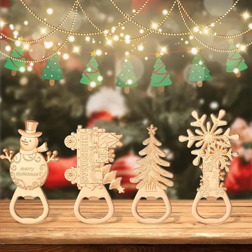 Vista 5 de 24 abrebotellas con temática navideña, recuerdos de fiesta y regalos para bodas, despedidas de soltera o baby showers, decoraciones ideales