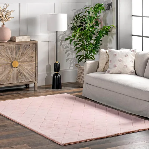 Vista 9 de Nuloom SuperiorWash Amy White, 5 x 8 pies, pelo esponjoso, suave y esponjoso, alto tráfico, resistente a las manchas, duradero, lavable a máquina