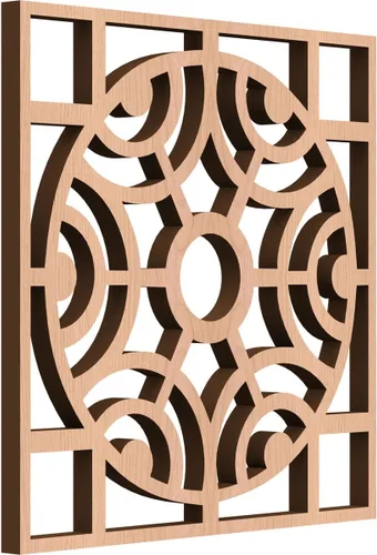 Vista 16 de Walton Paneles de pared decorativos de madera con calado, pequeños, 11 3/8 pulgadas de ancho x 11 3/8 pulgadas de alto x 1/4 pulgadas de alto, nogal