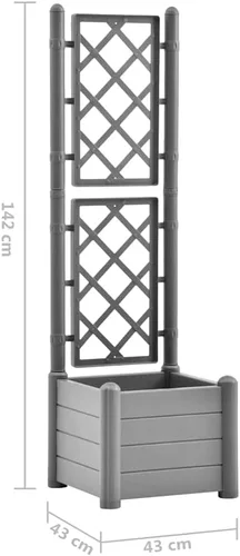 Vista 3 de vidaXL Cama de jardín elevada, jardinera con enrejado, cama de jardín elevada para plantas vegetales de escalada en interiores y exteriores, maceta