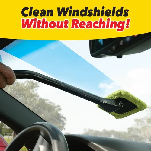 Vista 2 de Windshield Wizard Herramienta de limpieza, AS-SEEN-ON-TV, limpia parabrisas sin alcanzar, dispositivo de limpieza de ventanas de microfibra con capó