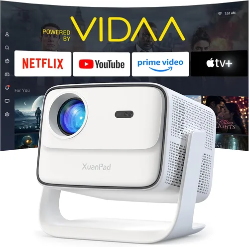 Vista 10 de [Aplicación con licencia oficial y enfoque automático] Mini proyector inteligente Ob con WiFi y Bluetooth, proyector de película compatible