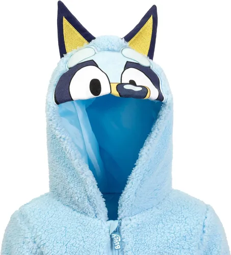 Vista 6 de Bluey Bingo Cozy Sherpa - Sudadera con capucha para cosplay con cremallera para niños pequeños