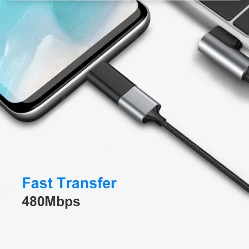 Vista 5 de Adaptador USB C a Micro USB, paquete de 2, adaptador micro USB (macho) a USB C (hembra) compatible con Samsung Galaxy S7/S6/S5/S4/S3, Note 5/4/3