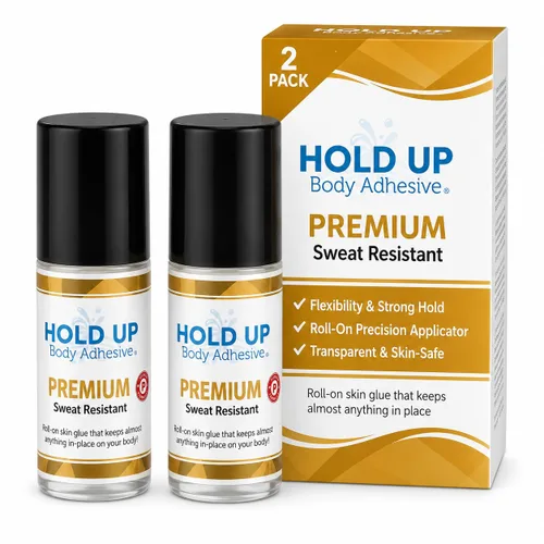 Vista 9 de Hold Up Body Adhesive Pegamento aplicador enrollable de alta calidad, pegamento para calcetines de compresión, medias, disfraces, ropa, resistente