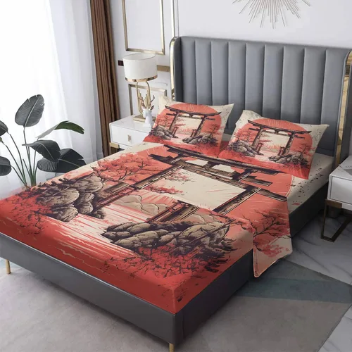 Vista 30 de Juego de sábanas tamaño individual: sábanas y fundas de almohada, sábanas y fundas de almohada, microfibra suave y bolsillo profundo y patrón sin