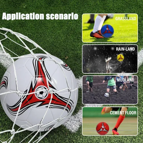 Vista 3 de Youlina Paquete de 6 pelotas de fútbol de Navidad desinfladas con bomba, pelotas de fútbol a granel, pelotas de fútbol clásicas con bolsa deportiva