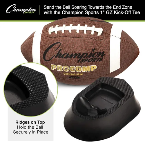 Vista 5 de Champion Sports Camiseta Kickoff Ground Zero de 1 pulgada – Camiseta oficial de fútbol NFL para patadas precisas y goles de campo, parte superior