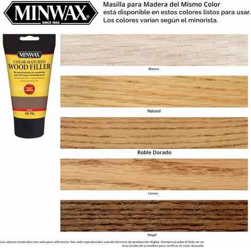 Vista 2 de Minwax Relleno de madera a juego, roble dorado, 6 onzas