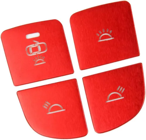 Vista 3 de Cubierta de parche de llave de botón rojo de aleación de aluminio para Hyundai Palisade 2020-2022 (botón de luz de lectura frontal