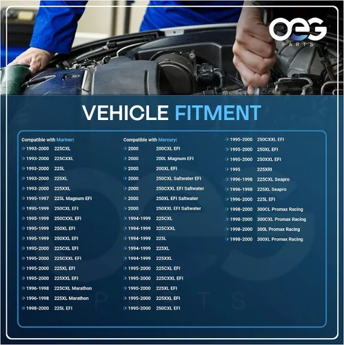 Vista 4 de OEG Parts - Nuevo arrancador compatible con motores fueraborda Mercury Marine 1993-2000 115 200 225 250 HP 50818445, 50-818445-2, 50-818445-3