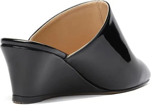 Vista 5 de MODENCOCO Zapatos de tacón bajo con cuña para mujer, cómodos zapatos de tacón bajo con cuña y puntera cuadrada de 2 pulgadas