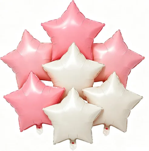 Vista 19 de Globos de estrella beige de 18 pulgadas, 10 globos de Mylar de forma estrella beige con revestimiento metálico de helio para decoraciones de fiesta