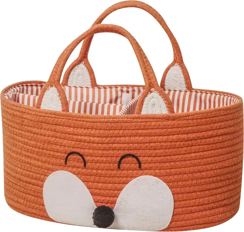 Vista 10 de T&T Homewares Organizador de pañales, cesta de pañales de cuerda de algodón, cesta de baby shower, contenedores de almacenamiento para guardería