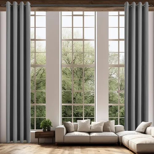 Vista 65 de Cortinas opacas para dormitorio, con aislamiento térmico y bloqueo de luz, para oscurecer la habitación, cortinas con ojales sólidos para ventana