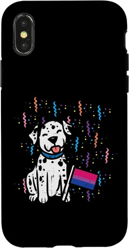 Vista 4 de iPhone 14 Bandera bisexual Perro dálmata Bi Mes del Orgullo LGBTQ Aliado LGBT Caso