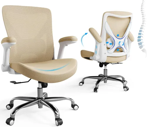 Vista 11 de Ergalithic Silla de Oficina Ergonómica para Hogar y Computadora - Silla X en Forma de Malla con Cuero PU y Soporte Lumbar Ajustable - Silla