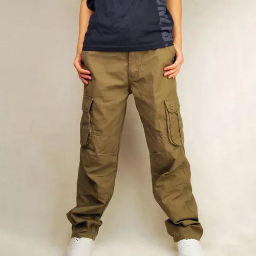 Vista 4 de Muscularfit Pantalones cargo de camuflaje para hombre 2023 grandes y altos, múltiples bolsillos, pantalones deportivos sueltos y rectos, pantalones