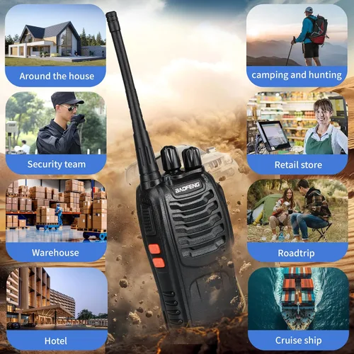 Vista 4 de BAOFENG 888S walkie talkies para adultos, walkie talkies para adultos, radio profesional de 16 canales de mano (4 piezas) (morado oscuro)