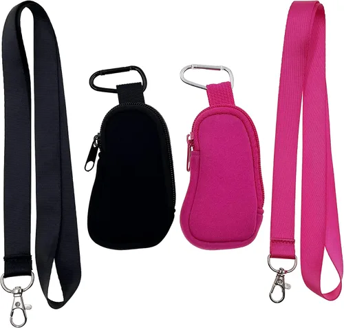 Vista 6 de Funda de viaje de neopreno para inhalador de asma, práctica mini bolsa para inhalador para todas las edades, inhalador no incluido (negro)