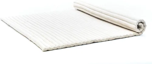 Vista 60 de Leewadee - Colchón de piso plegable - Futón japonés enrollable -Alfombra de tatami triple pliegue - Cama de piso para invitados - Colchón de camping