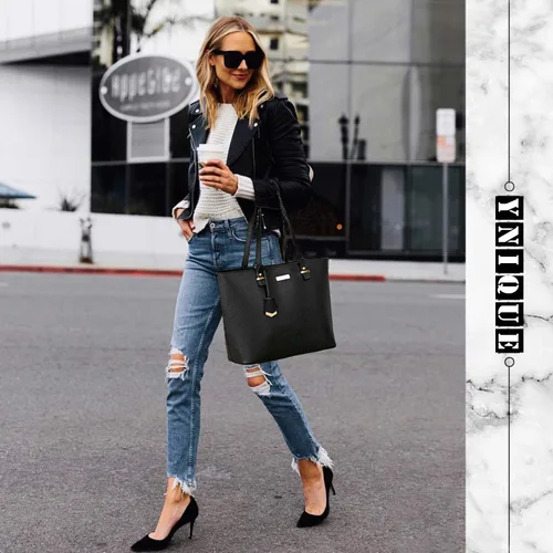 Vista 3 de YNIQUE Bolsos y bolsos de mano para mujer, Negro
