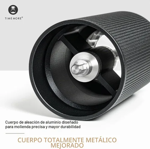 Vista 4 de Timmore Castaño C2S - Molinillo de café manual con ajuste interno de molienda ajustable, capacidad de 20g, molinillo de café manual con rebaba C2S