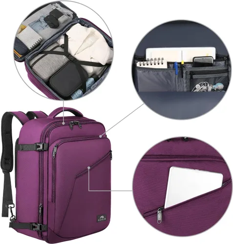 Vista 100 de MATEIN - Mochila de viaje extragrande de 10.56 galones, mochila de viaje ampliable apta para aerolíneas, para viajeros de fin de semana, hombres
