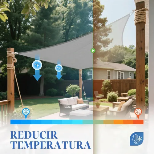 Vista 4 de ECOOPTS - Toldo parasol rectangular, tamaño 8 x 12 pies, impermeable, con protección UV, para patio al aire libre, pérgola, jardín trasero