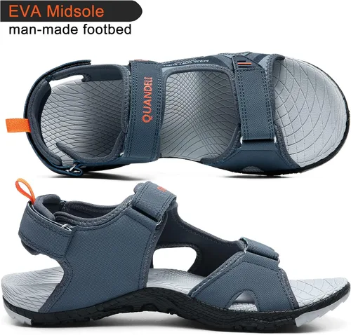 Vista 2 de QUANDELI Sandalias deportivas para hombre, sandalias de agua con punta abierta con soporte de arco, impermeables, ligeras, informales, atléticas