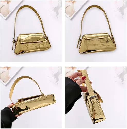Vista 2 de Valleycomfy Women Y2k Silver Purse Hobo Bag Tote Handbag Satchel Bag Cute Party Bag Clutch Purses Crossbody Bags