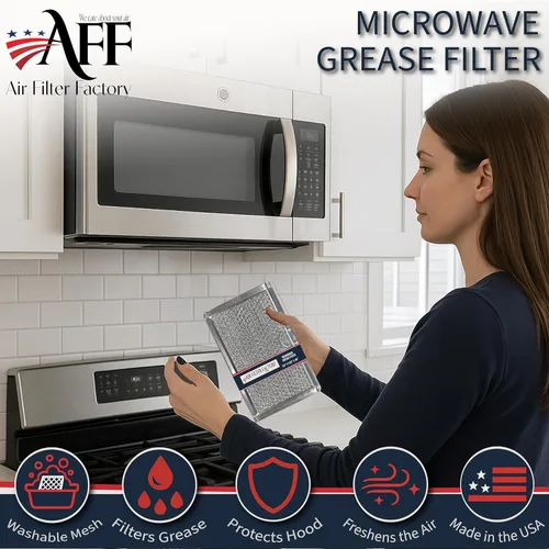 Vista 2 de Filtro de grasa para microondas 5304509444 5304517871 paquete de 2 Frigidaire 5304509444 compatible grease filter 2-pack. Washable 12-layer