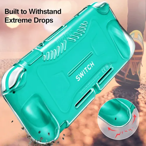 Vista 5 de iVoler - Protector de pantalla de vidrio templado para Nintendo Switch Lite (paquete de 2) con funda protectora de TPU para Nintendo Switch Lite